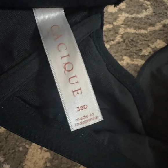 Cacique black racer back front close bra 38D - Picture 2 of 6